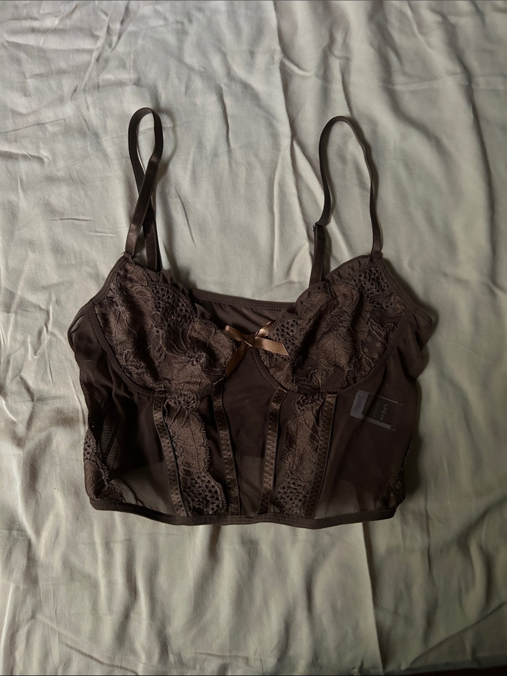 Brown sheer tank top